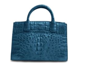 Cora Crocodile Bag in Blue Stone Meredith Marks at Meredith Marks